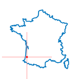 Carte du chef-lieu d'arrondissement de Castets