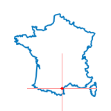 Carte du chef-lieu d'arrondissement de Durban-Corbières