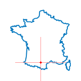 Carte du chef-lieu d'arrondissement de Salles-sur-l'Hers