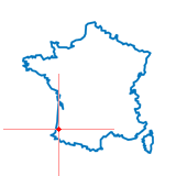 Carte du chef-lieu d'arrondissement de Soustons