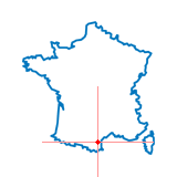 Carte du chef-lieu d'arrondissement de Tuchan